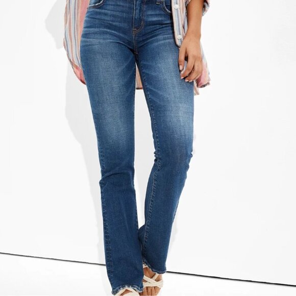 EUC Women's AMERICAN EAGLE Kickboot Super Stretch Denim Jeans | Size‎ 14 - Picture 1 of 13